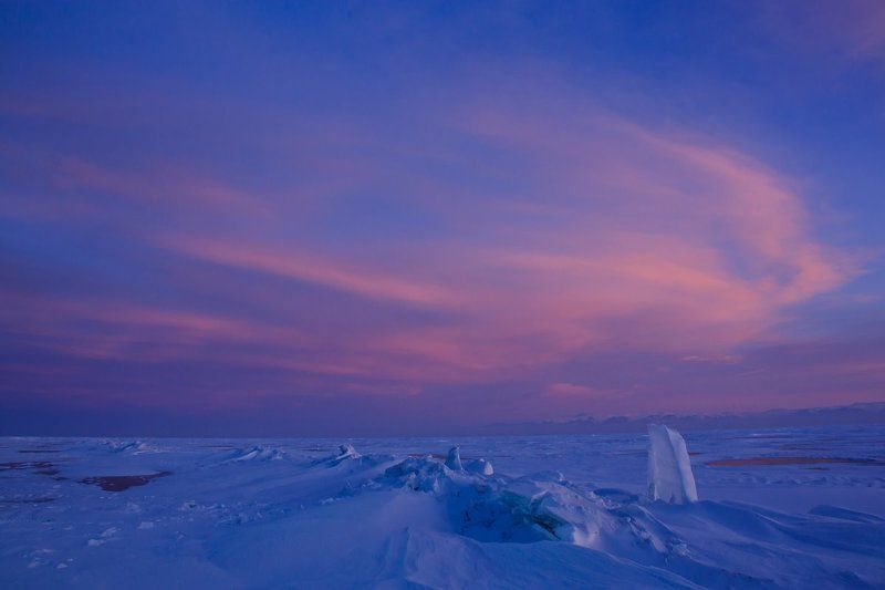 байкал., лед, пейзаж, природа. закат Закат фото превью