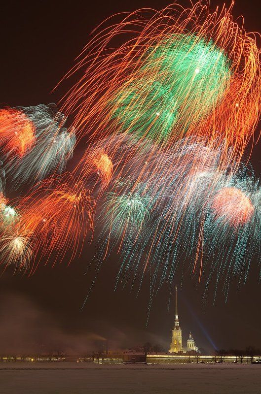 санкт-петербург, зима, 23, февраля, салют, день, защитника, отечества, петропавловская, крепость Петербург отмечает День защитника Отечества фото превью