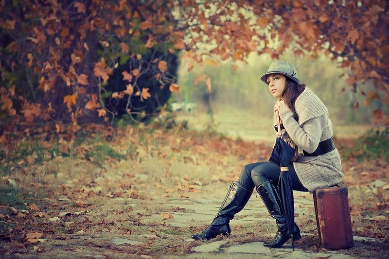 beauty, portrait, woman, autumn Irina фото превью