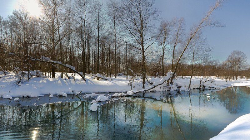 пейзаж, весна, река, природа Восьмого марта фото превью