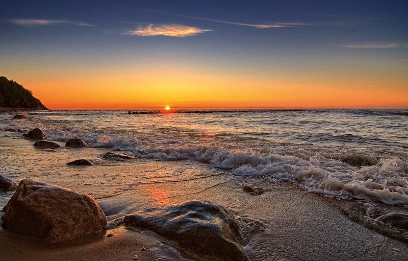 закат Закат на море фото превью