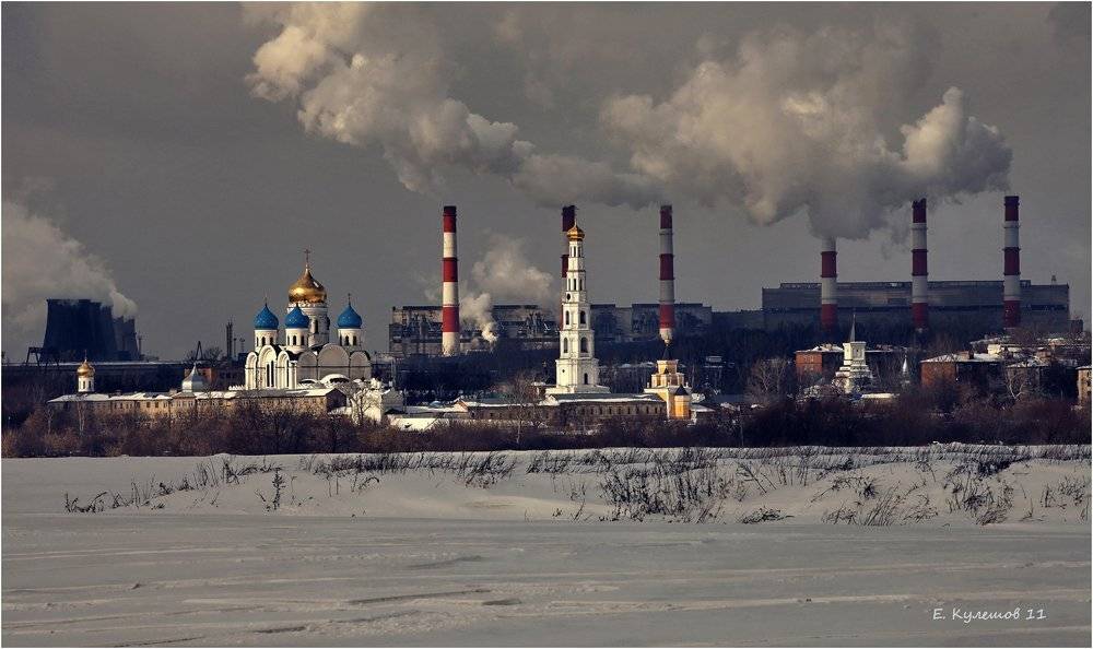 экология, москва, трубы, тэс, храм, купола, церковь, дым, кулешов евгений, Кулешов Евгений