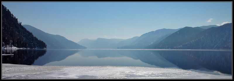 алтай, телецкое, озеро, грань, льда, воды, неба Покой. фото превью