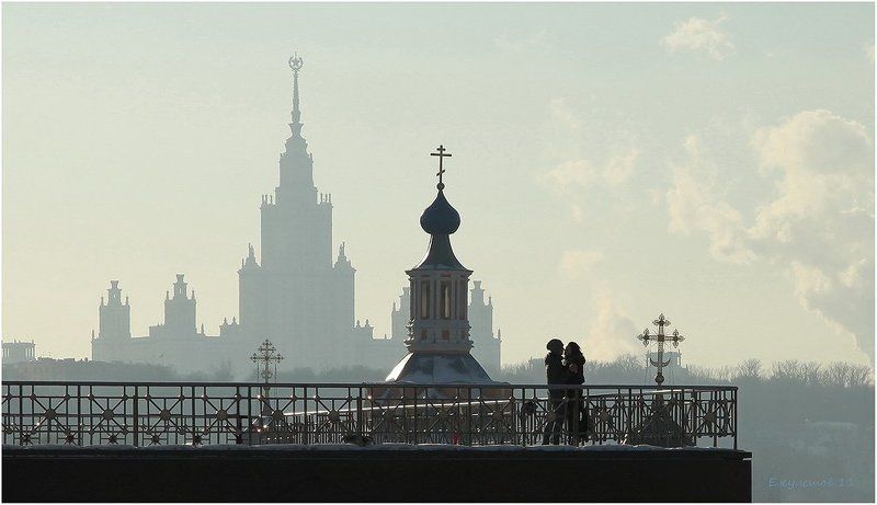 москва, город, река , мгу, студенты, храм, влюблённые,купола, кресты, зима, кулешов евгений Прощай зимушка-зима... фото превью