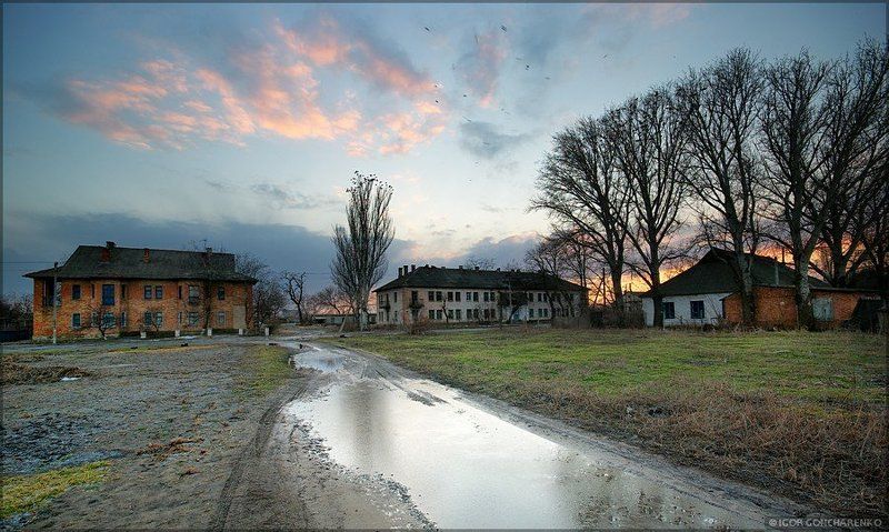село, пейзаж, закат Старое село фото превью