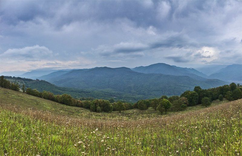 кавказ, адыгея, горы, лес, небо, облака, пейзаж, природа, панорама Дуга... фото превью