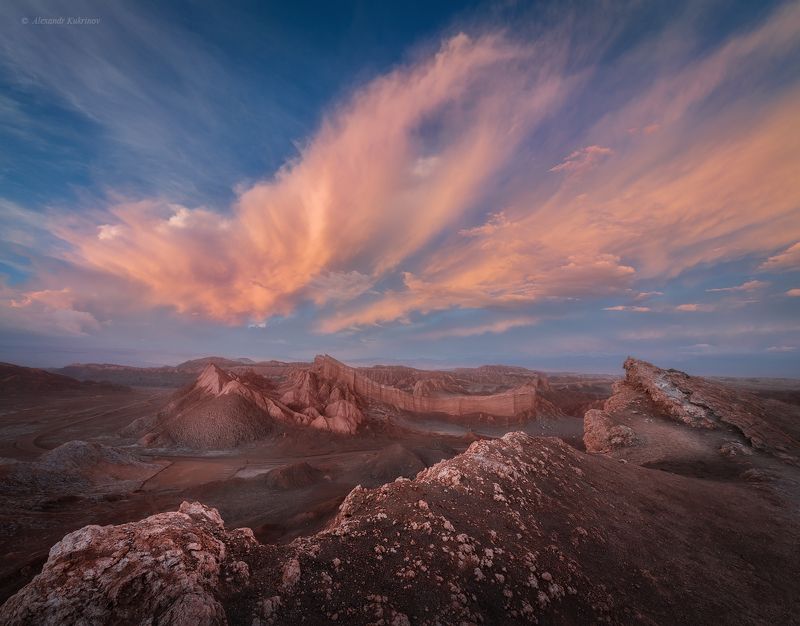 valle de la luna, боливия, атакама Вечер в Лунной Долине... фото превью