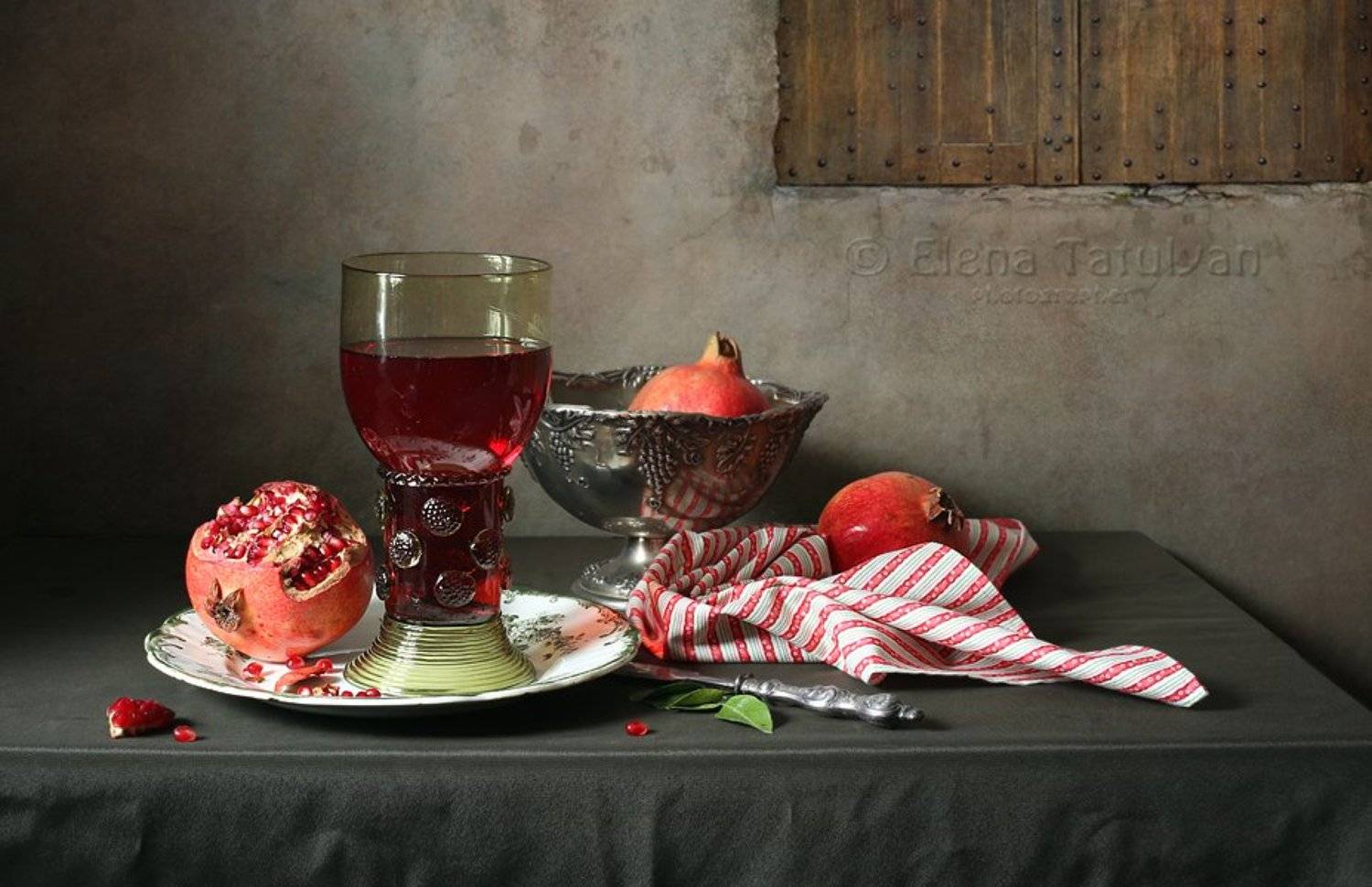 гранат, риман, лесное стекло, фрукты, Елена Татульян