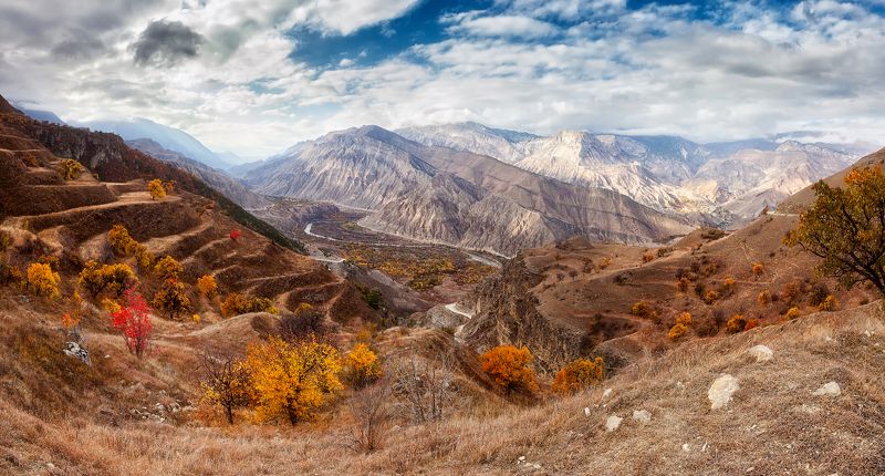 Долина реки Андийское Койсу в Дагестане фото превью