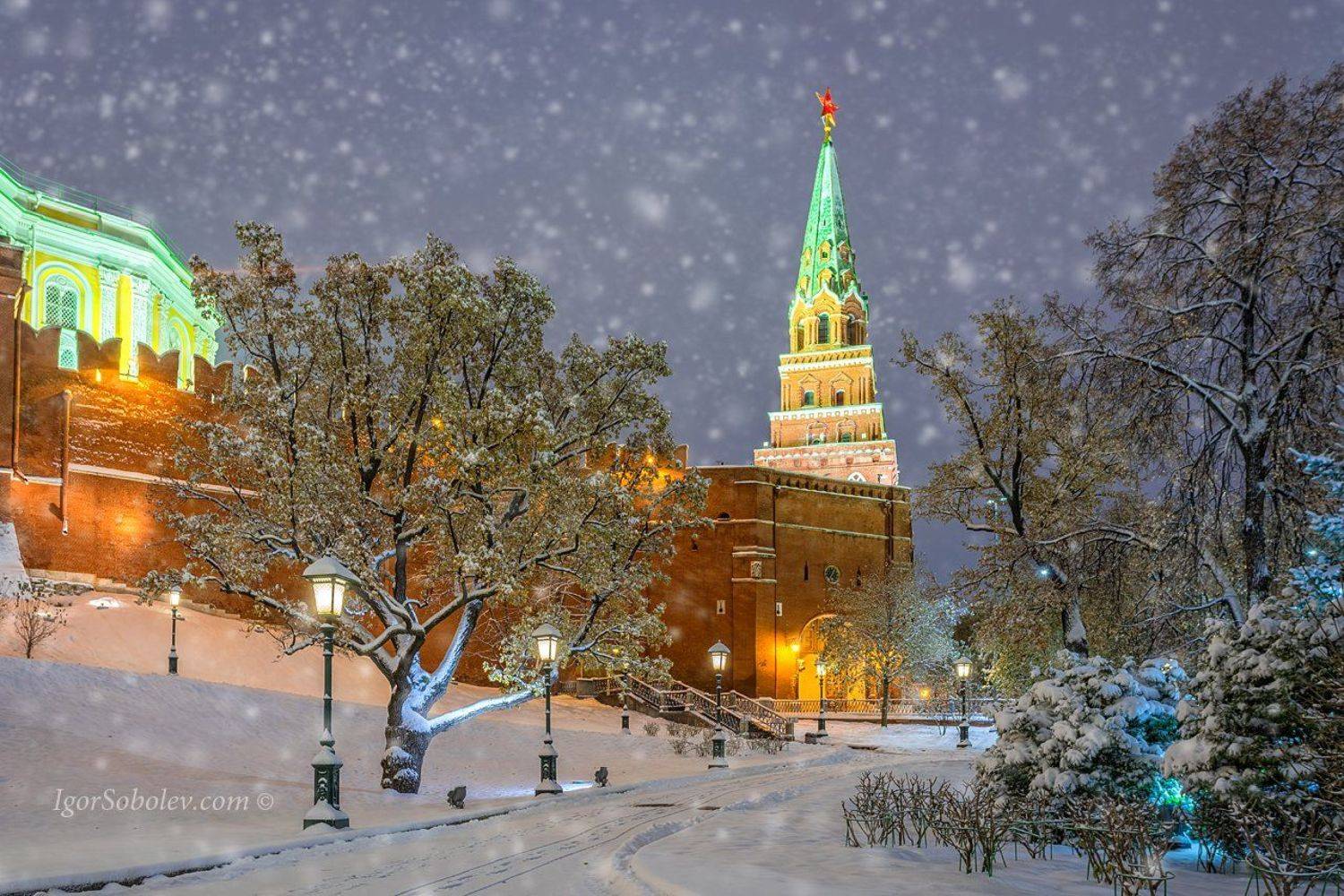 боровицкая башня, кремль, москва, зима, снег, утро, borovitskaya tower, kremlin, moscow, winter, snow, morning,, Соболев Игорь
