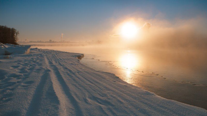 Весенний рассвет над Волгой! фото превью