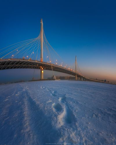 По льду у моста ЗСД