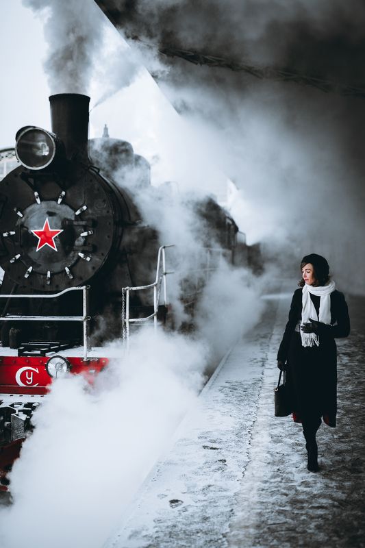 #portrait #girl #girls #snow #winter #city #портрет #девушка #город #зима #снег Паровоз фото превью