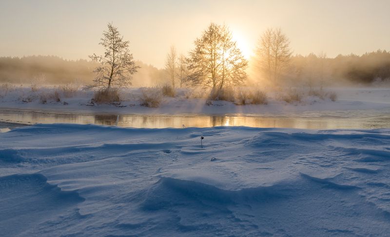 Холодные узоры на снегу. фото превью