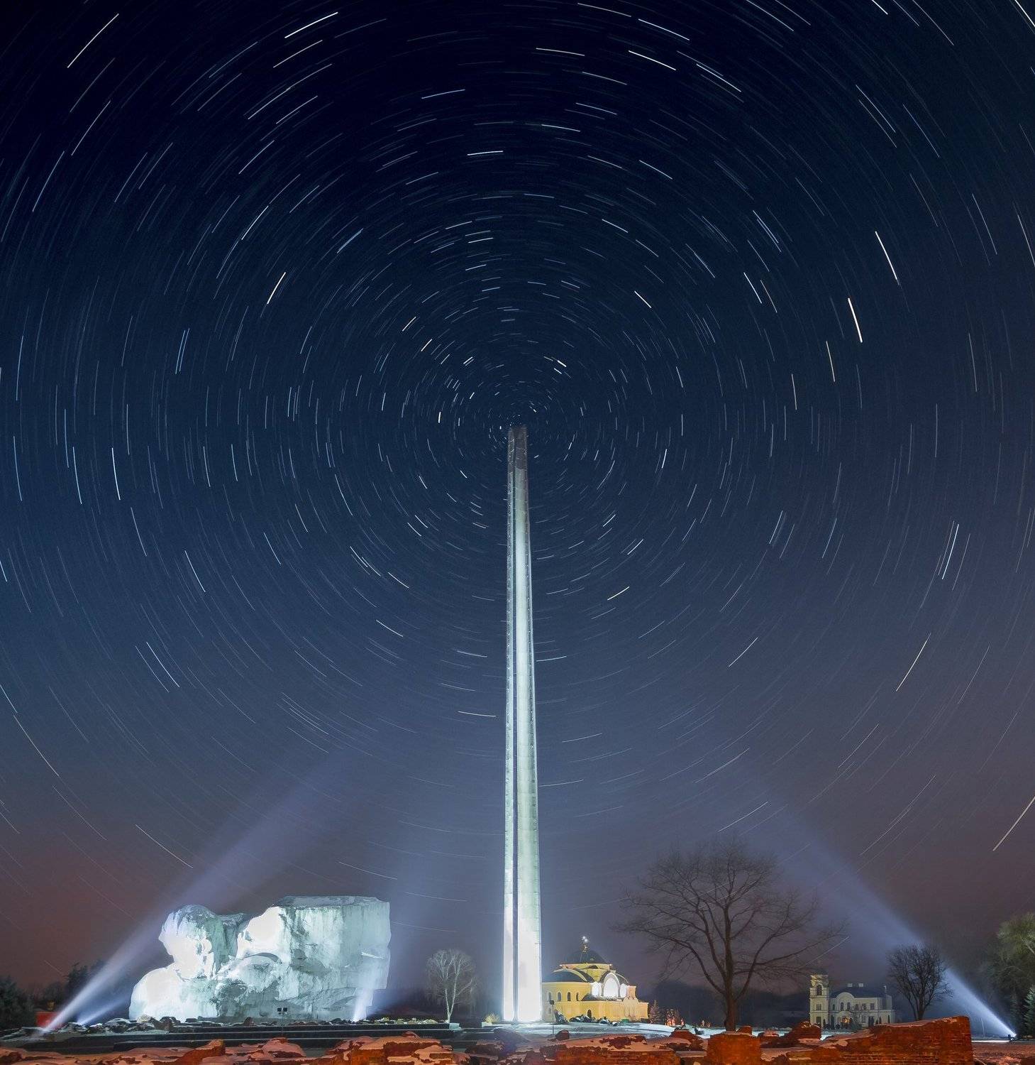 ночь, небо, звезды, брест, крепость,, Фото Брест