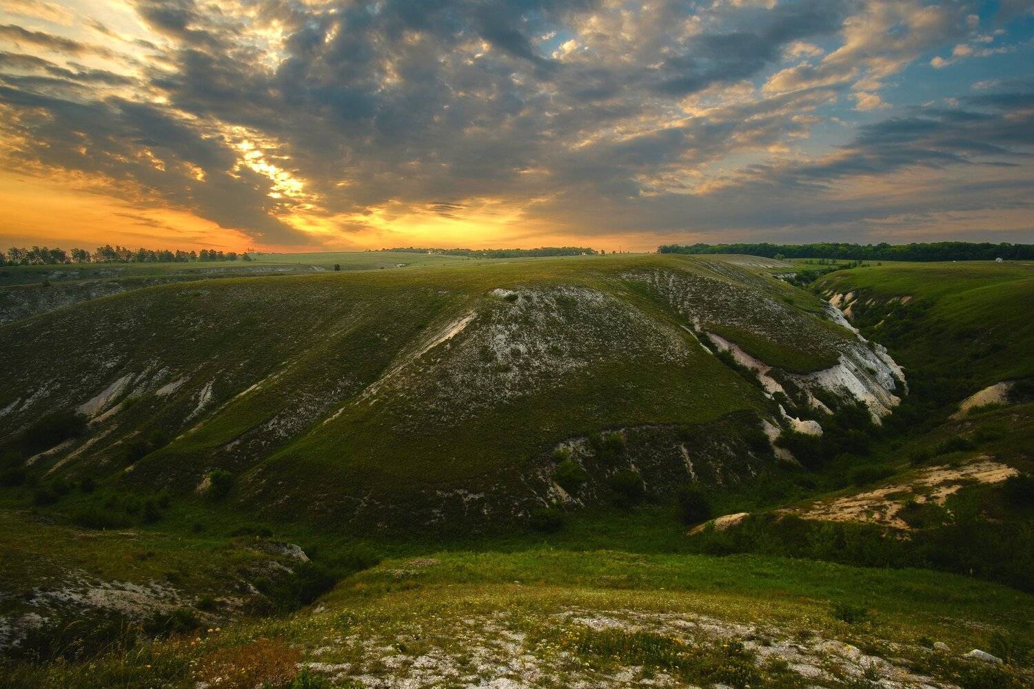 россия, воронежская область, дивногорье, лиски, пейзаж, природа, рассвет, заповедник, степь, каньон, мел, облака, Оборотов Алексей