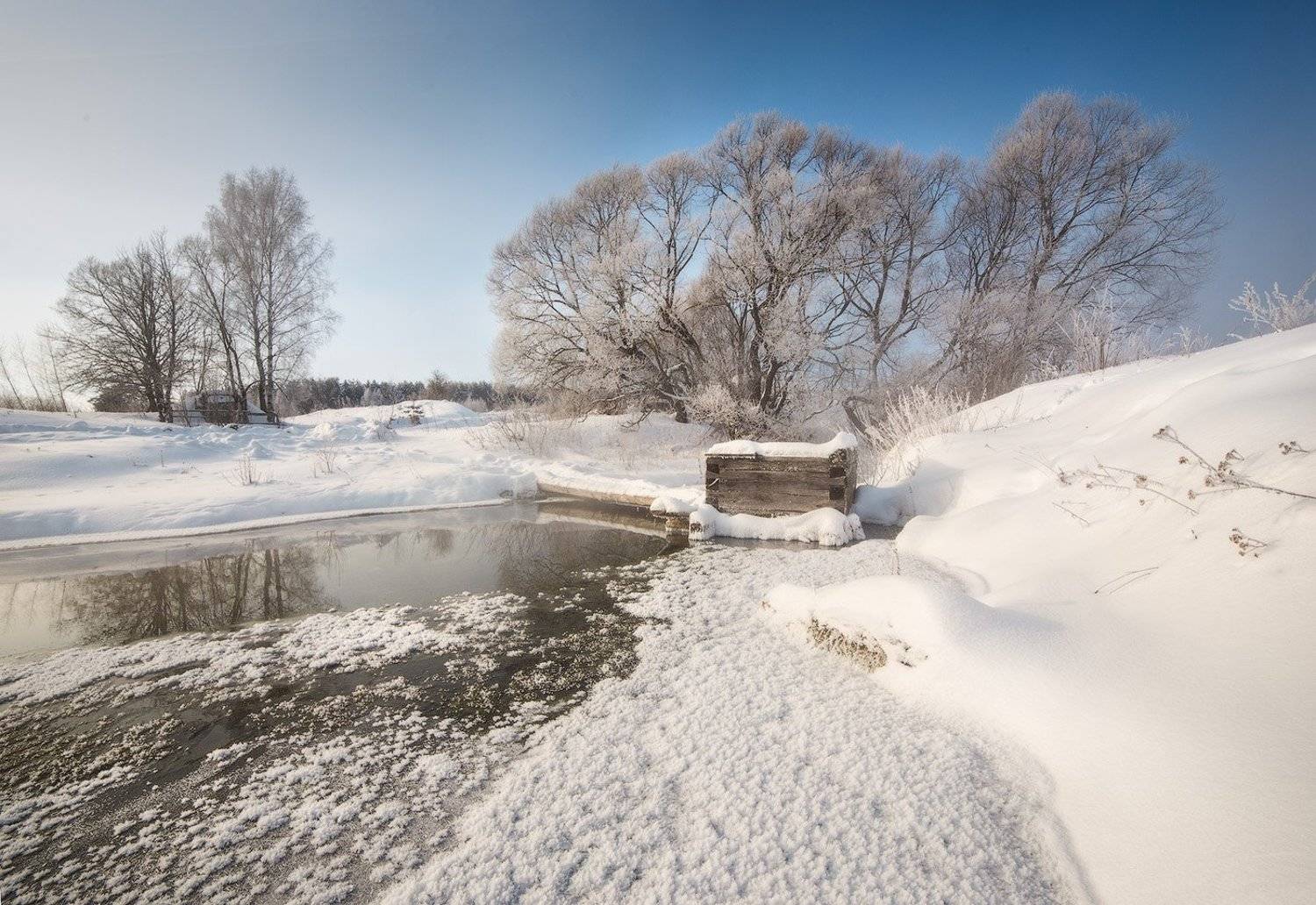 winter, frost, water, ice,snow, мороз, зима, утро, пейзаж. лед, иней, Голубев Дмитрий