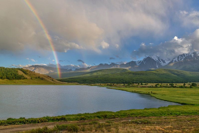 радуга, озеро, лето, джангысколь, ештыкель, алтай, rainbow, lake, summer, altai После дождя... фото превью