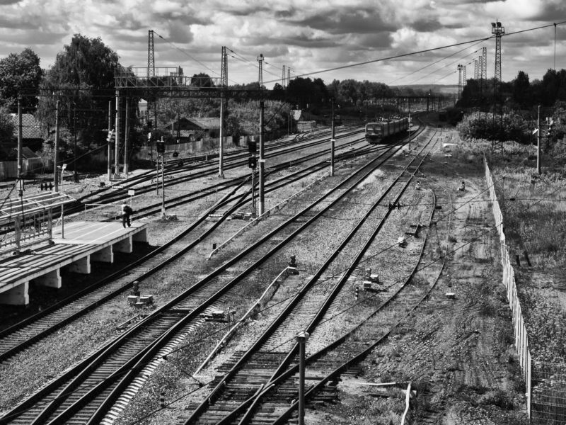 Gorokhovets, Vladimir region, Russia, Black and white, Monochrome, Awaiting A train arrival  фото превью