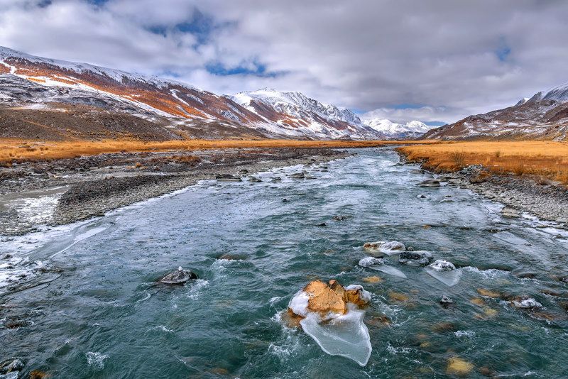 река, осень, вода, алтай, талдура, river, autumn, water, altai Талдура фото превью