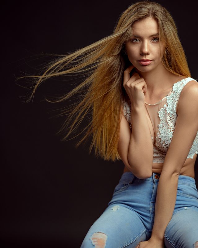 girl, female, fashion, model, studio, portrait Ksenia фото превью