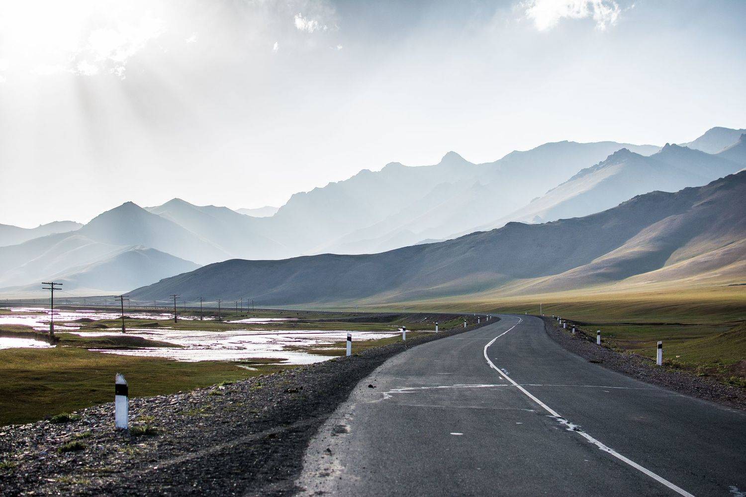 природа, пейзаж, горы, дорога, река, Василий Шумкин