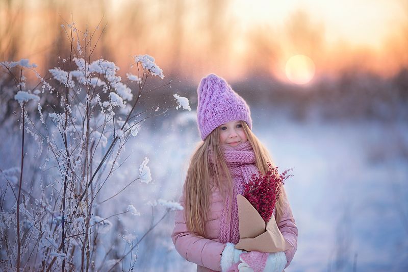 зима, февраль, девочка, портрет Скоро весна фото превью