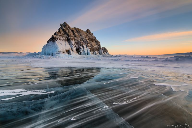 байкал,озеро,зима, лед, закат Геометрия Байкала фото превью