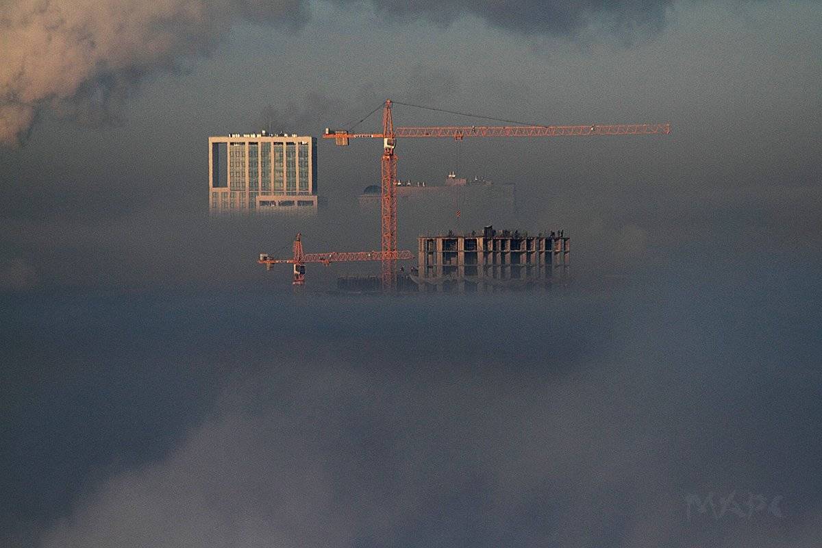 пейзаж туман краны, Шангареев Марс