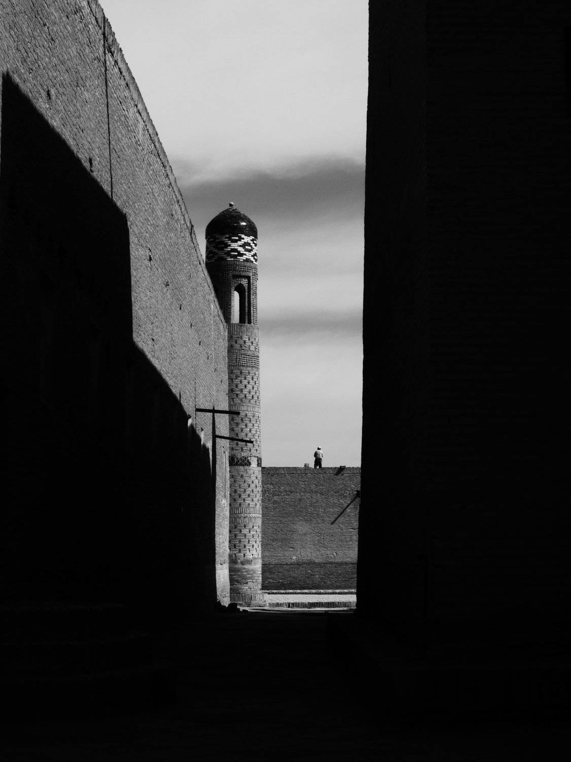 Asia, Minimalism, Black and white, Monochrome, Uzbekistan, Khiva, Elena Beregatnova