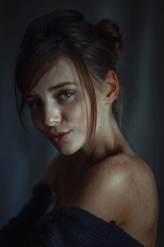 portait girl model eyes brunnete bokeh * E * V * A * фото превью