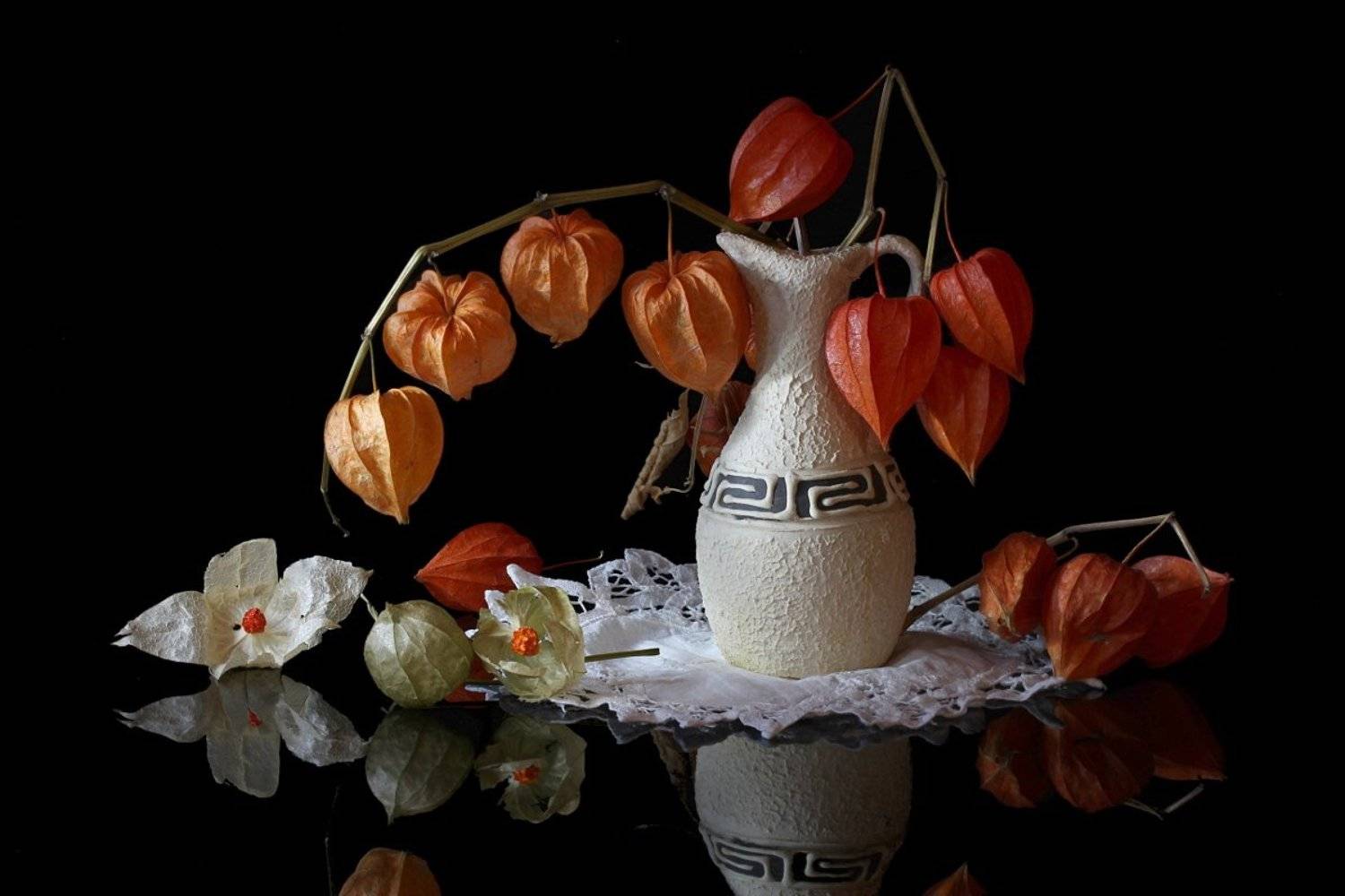 натюрморт, физалис, плоды, огонек, ваза, Шруб (Беляева) Татьяна