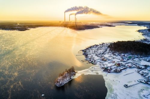 Утро на Рефтинском водохранилище