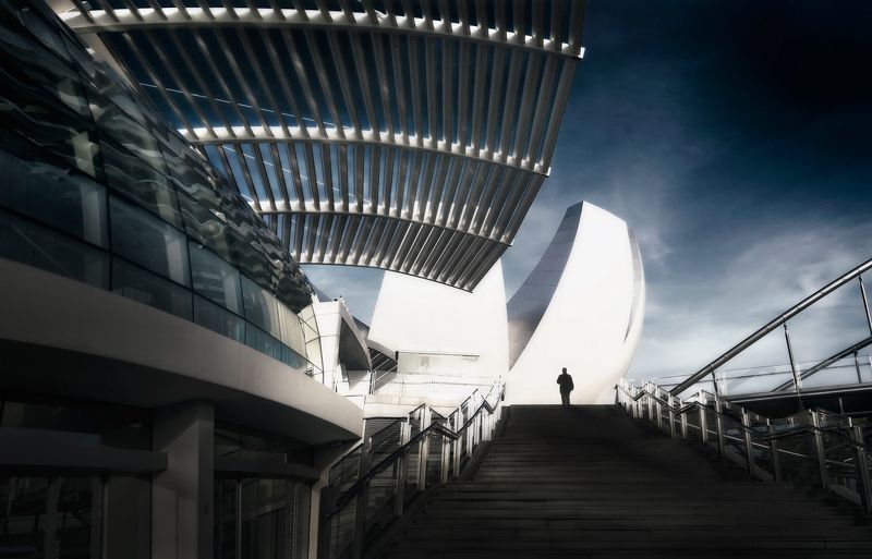 сингапур, архитектура, город, монохром Икар фото превью