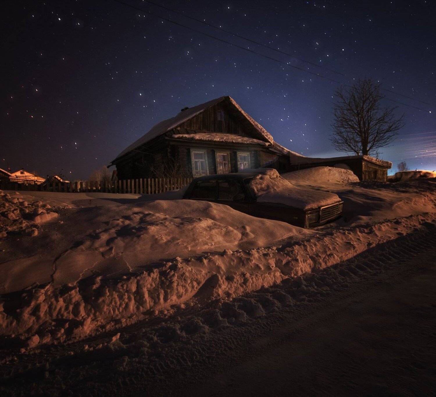 ночь,звезды,дом,небо, Карепанов Евгений