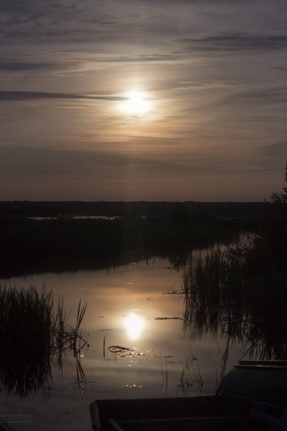 красота, красиво, пейзаж, лето, тверская область, волга, река, ночь, луна, природа, Денис Доронин