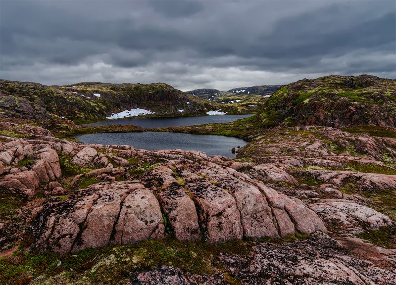 природа, пейзаж, север, кольский, тундра, лето, берег, териберка, озеро, *** фото превью