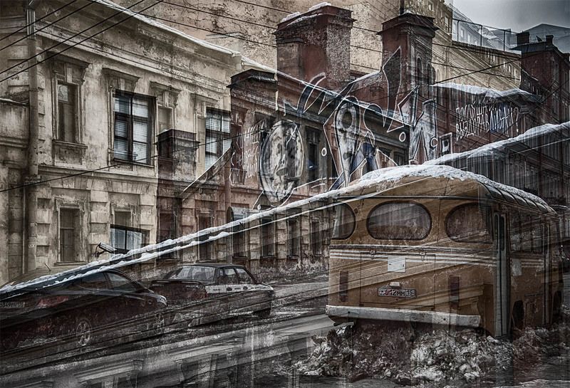 санкт-петербург, почтамская улица, стены, граффити, автобус Ты выздаравливай фото превью