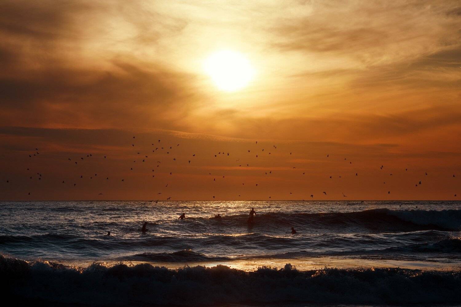 море шторм волна серфинг закат, Наталья Санникова
