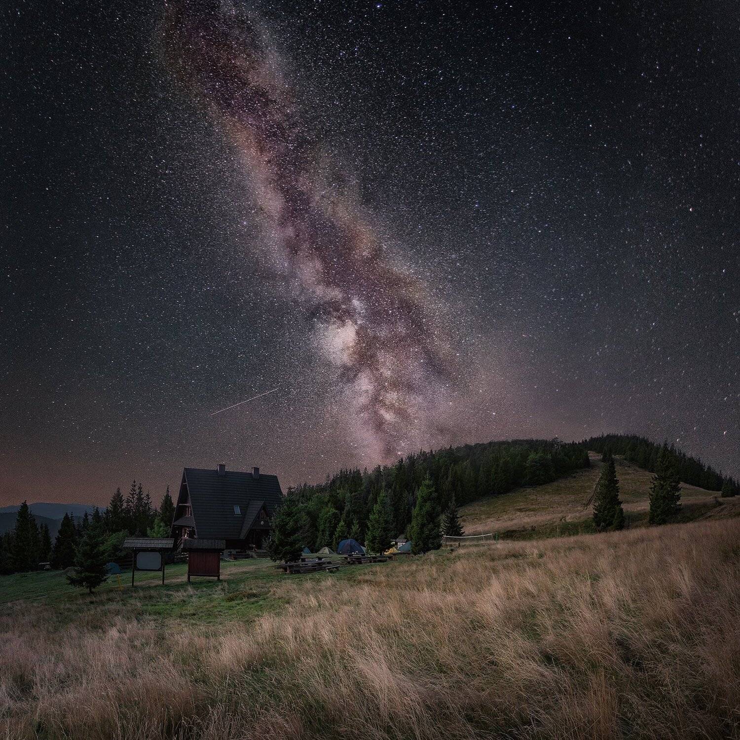 milky way, stars, night, mountains, Rycerzowa, Beskids, summer, storm, Poland, camping,, Patrycja Towarek