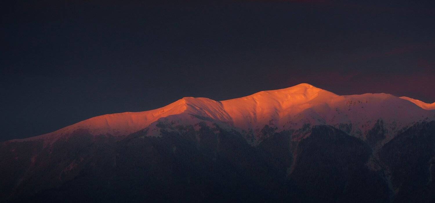 кавказ, камерин-депа, закат, снег, вершина., Семенюк Василий