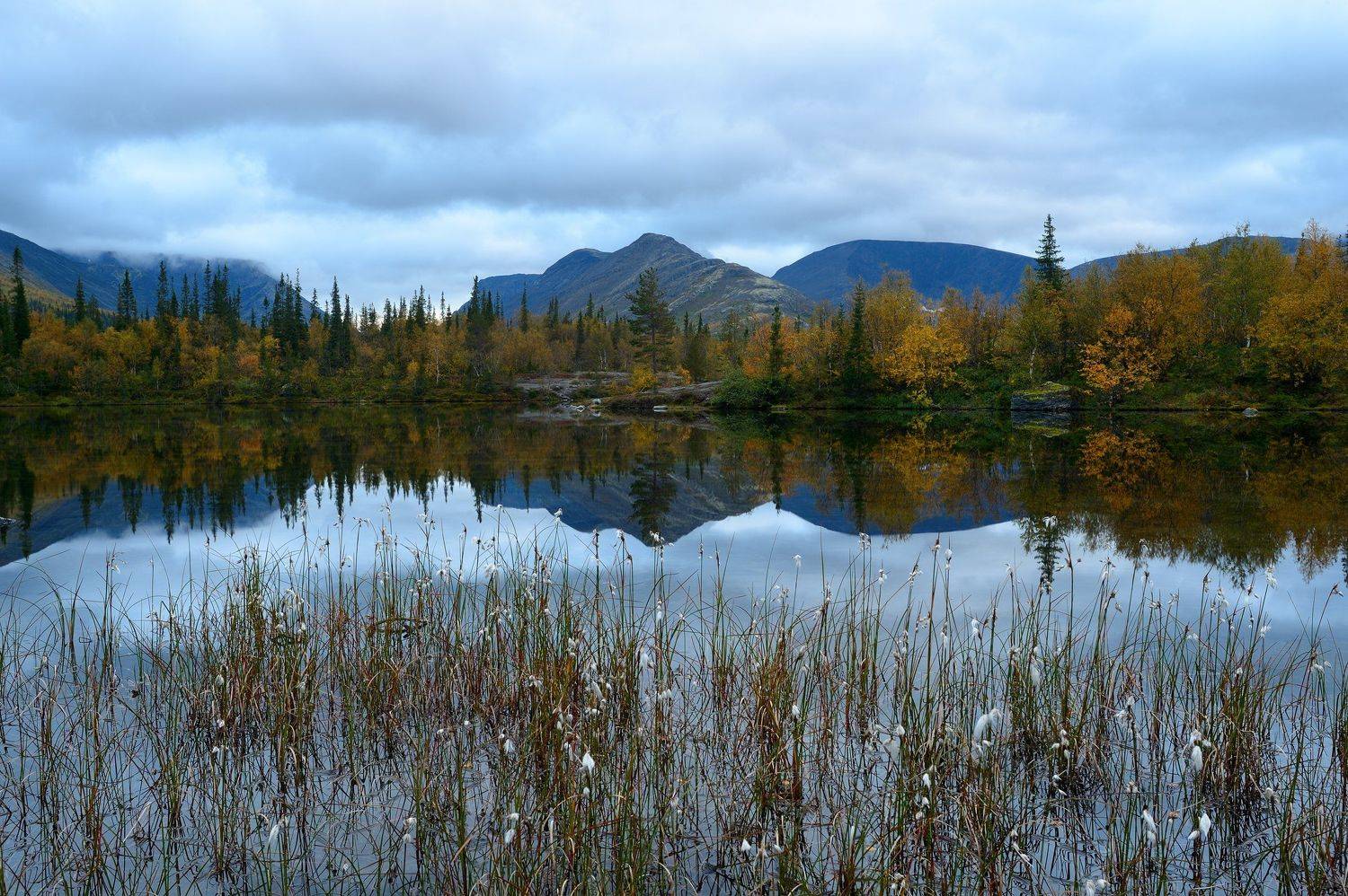 россия, заполярье, мурманская область, кольский полуостров, хибины, горы, тундра, озеро, отражение, рассвет, Оборотов Алексей