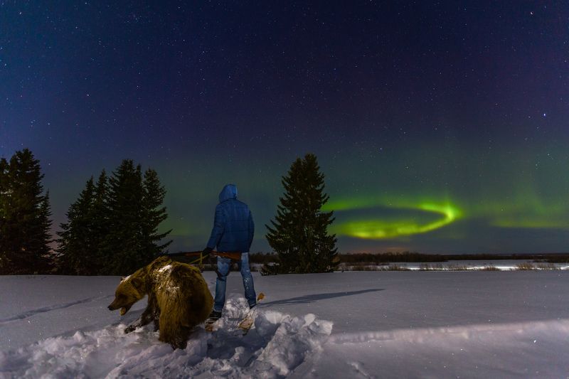 печора,северное сияние,пейзаж На север фото превью