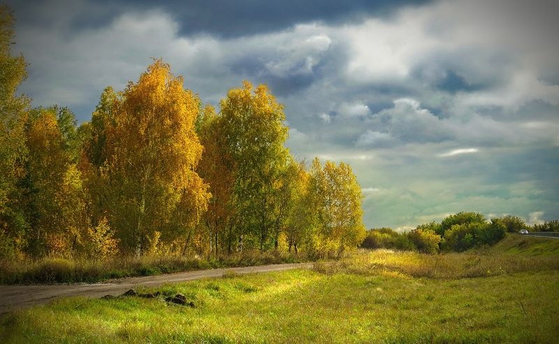 пейзаж,осень,небо,тучи,лучи, красота Задумчивая осень... фото превью
