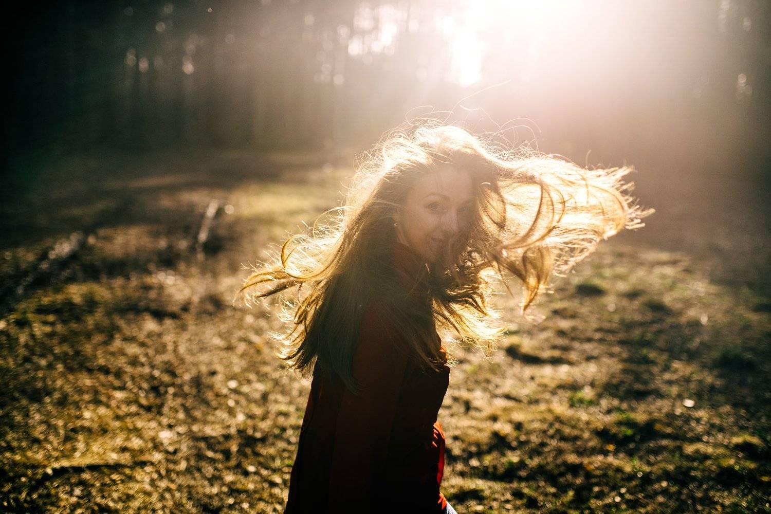 весна, солнце, волосы, ветер, лес, парк, природа, Kirill