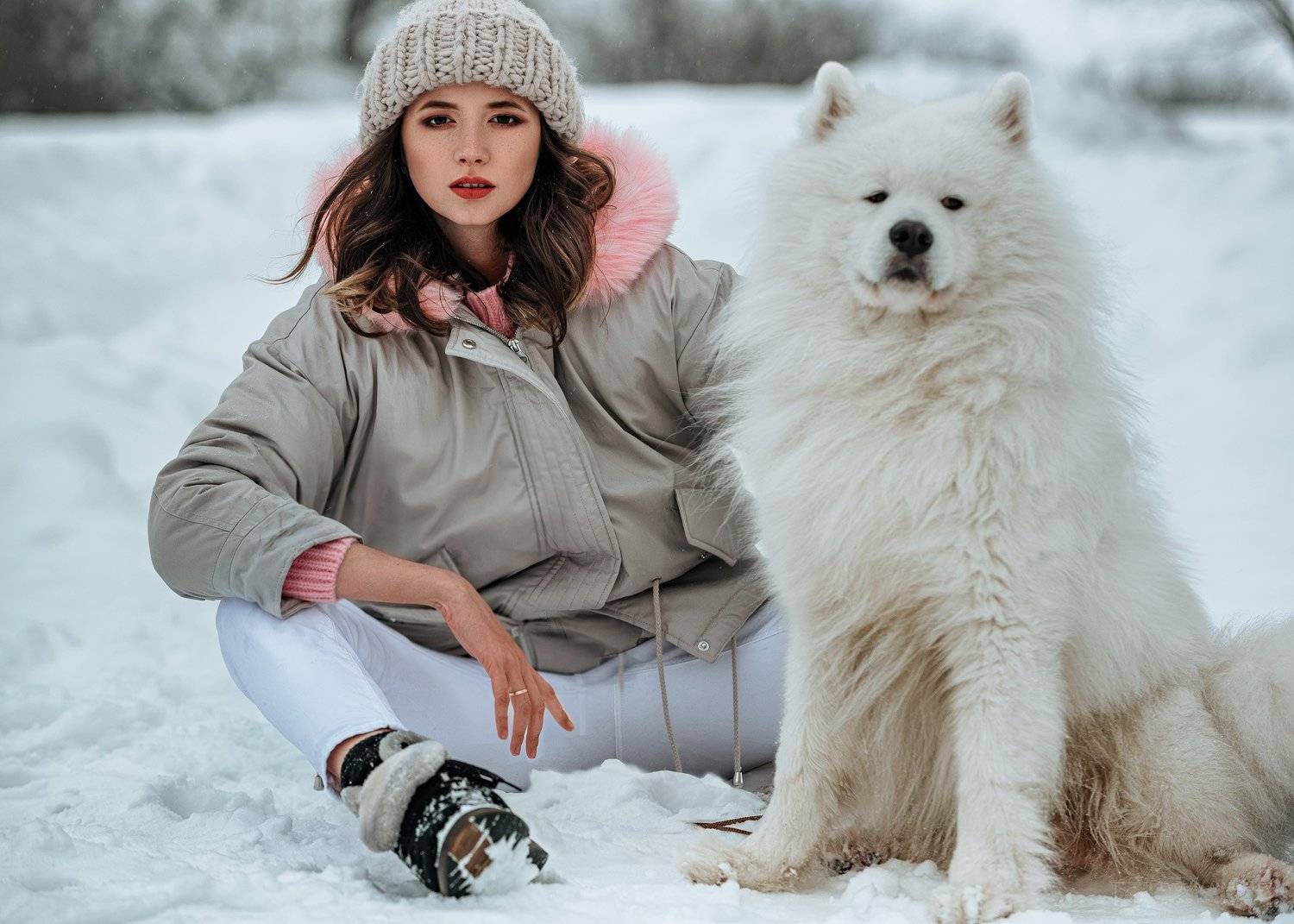 портрет, девушка, пленер, зима, Евгений Маркалев