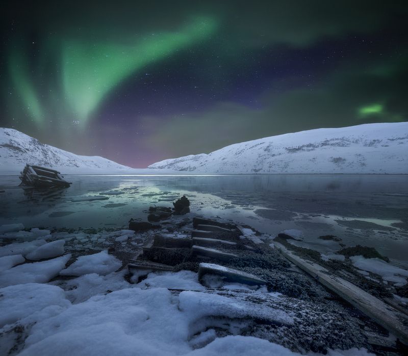 северное сияние, Териберка, Кольский Север, Aurora Borealis Как-то ночью фото превью
