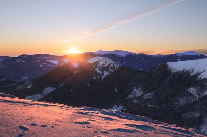 карпаты, горганы, зима, снег На карнизе... фото превью