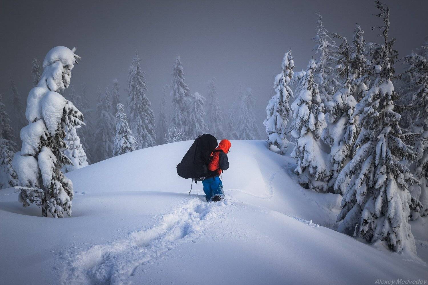 ukraine, man, hiker, carpathians, tourist, alone, mountains, people, один, одиночество, горы, зима, холод, карпаты, сывули, горганы, Алексей Медведев