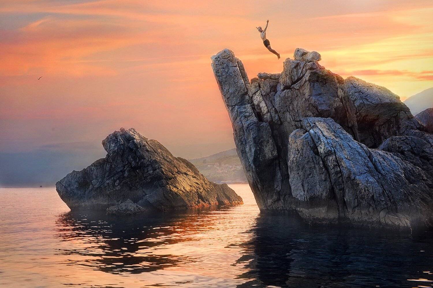 прыжок, Адалары, закат, Ольга Артамонова